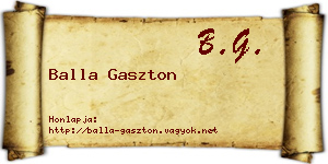 Balla Gaszton névjegykártya